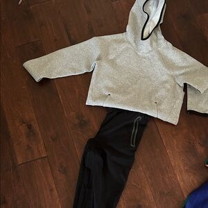 Old Navy Gray Hoodie and Black Pants Kids Matching Set